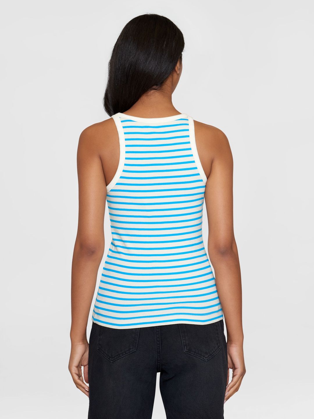 Top Striped Racer Rib blue stripe von KnowledgeCotton Apparel