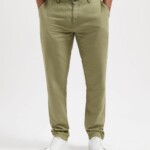 Hose Darren Chino Leinen army green von Kuyichi