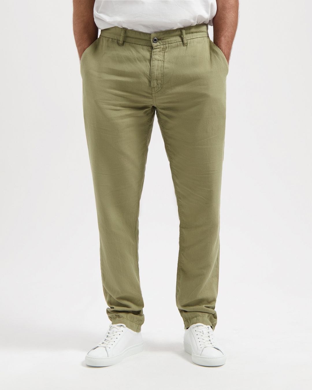 Hose Darren Chino Leinen army green von Kuyichi