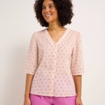 Bluse 3/4 Arm print polka dots bloom von Lanius