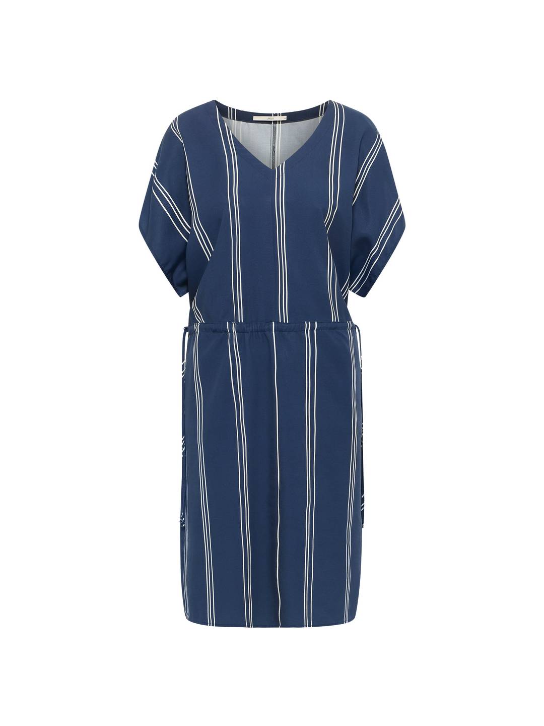 Kleid mit V-Ausschnitt print stripe night blue von Lanius