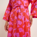 Midikleid Print: graphic dots print graphic dots coral von Lanius