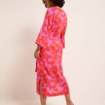 Midikleid Print: graphic dots print graphic dots coral von Lanius