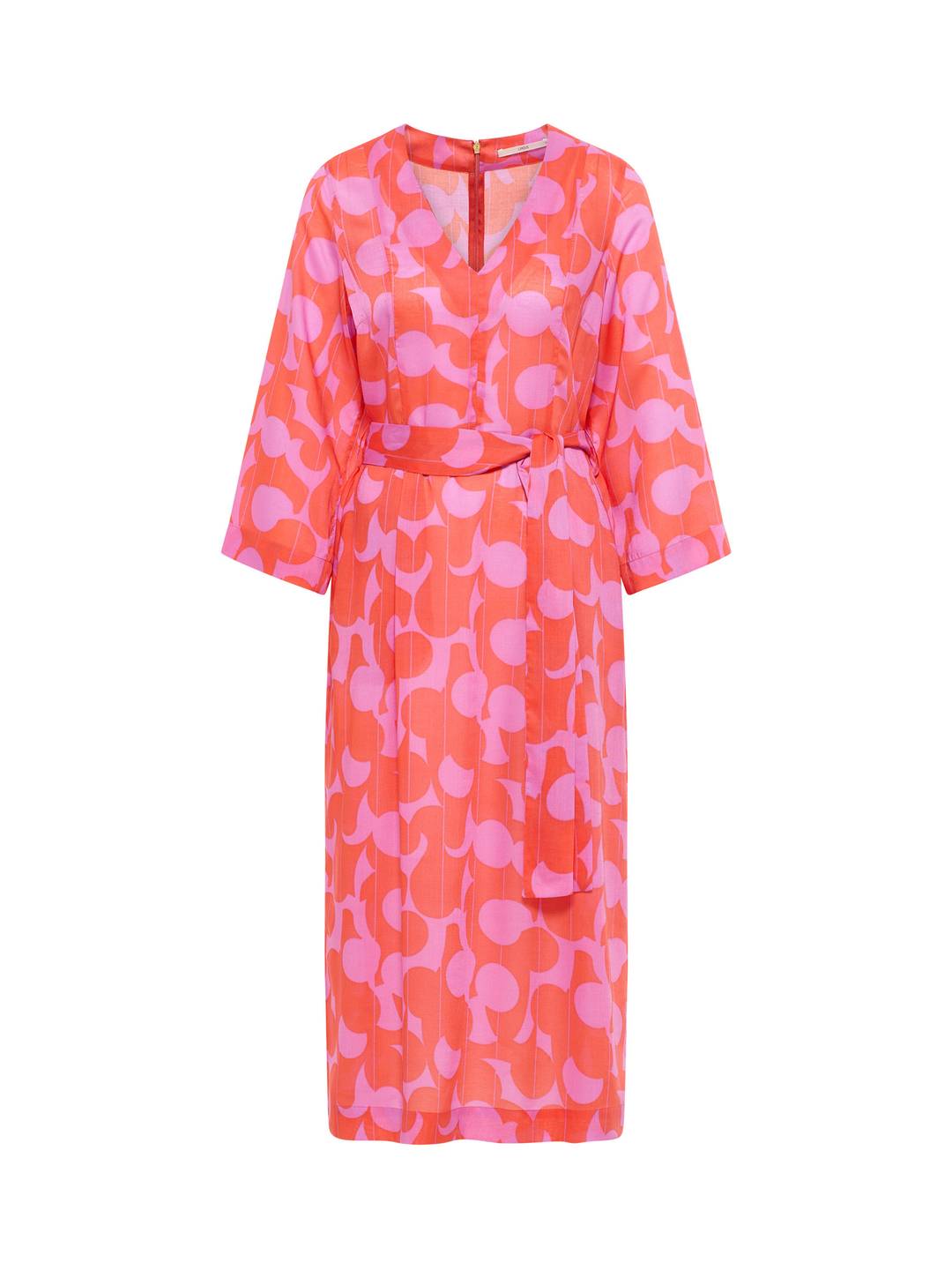 Midikleid Print: graphic dots print graphic dots coral von Lanius