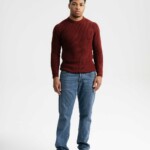 Strickpullover Ravi burgundy red von MELAWEAR