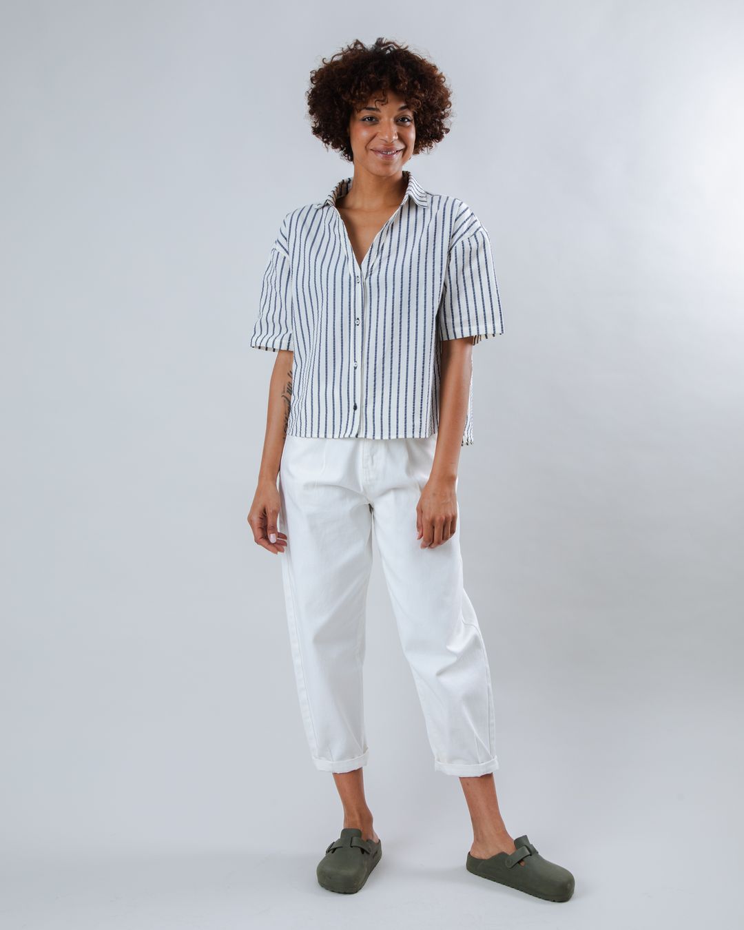 Bluse Sailor Oversized Cropped blue von Brava Fabrics