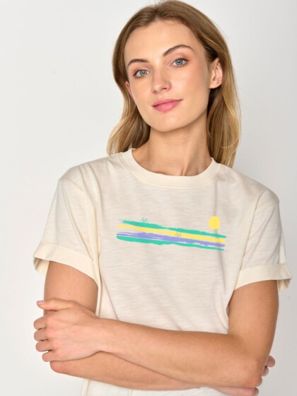 T-Shirt Bike Art Road creme white von Greenbomb