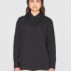 Bluse Loose Linen black jet von KnowledgeCotton Apparel