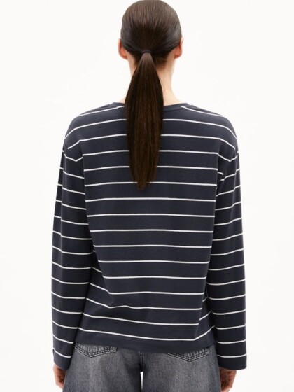 Longsleeve Marynaa Fine Stripe dark steel-oatmilk von Armedangels
