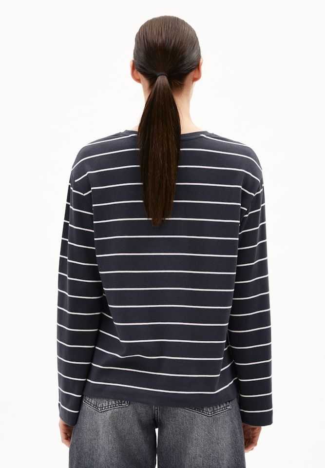 Longsleeve Marynaa Fine Stripe dark steel-oatmilk von Armedangels