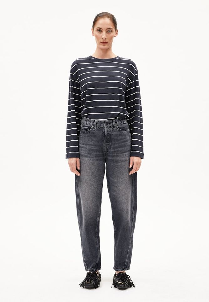 Longsleeve Marynaa Fine Stripe dark steel-oatmilk von Armedangels
