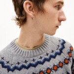 Strickpullover Kaalla Fair Isle silver melange-dusty orange von Armedangels