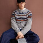 Strickpullover Kaalla Fair Isle silver melange-dusty orange von Armedangels