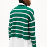 Strickpullover Merinaa Stripes emerald green-ice grape von Armedangels