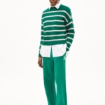 Strickpullover Merinaa Stripes emerald green-ice grape von Armedangels