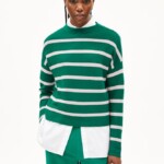Strickpullover Merinaa Stripes emerald green-ice grape von Armedangels