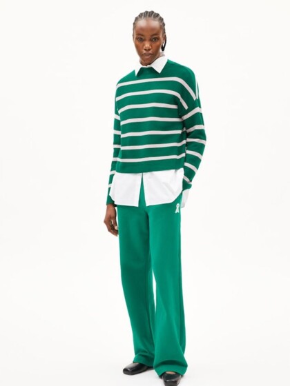 Strickpullover Merinaa Stripes emerald green-ice grape von Armedangels
