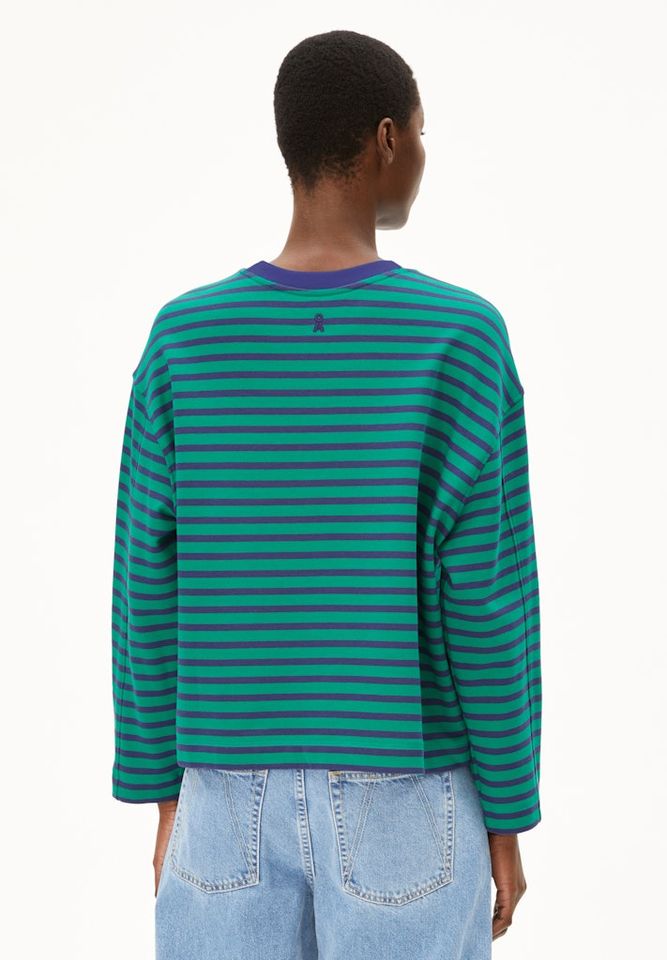 Sweatshirt Frankaa Maarlen Stripe emerald green-blue noon von Armedangels