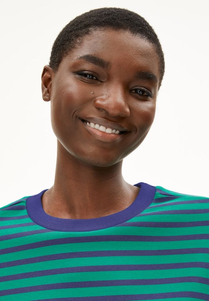 Sweatshirt Frankaa Maarlen Stripe emerald green-blue noon von Armedangels