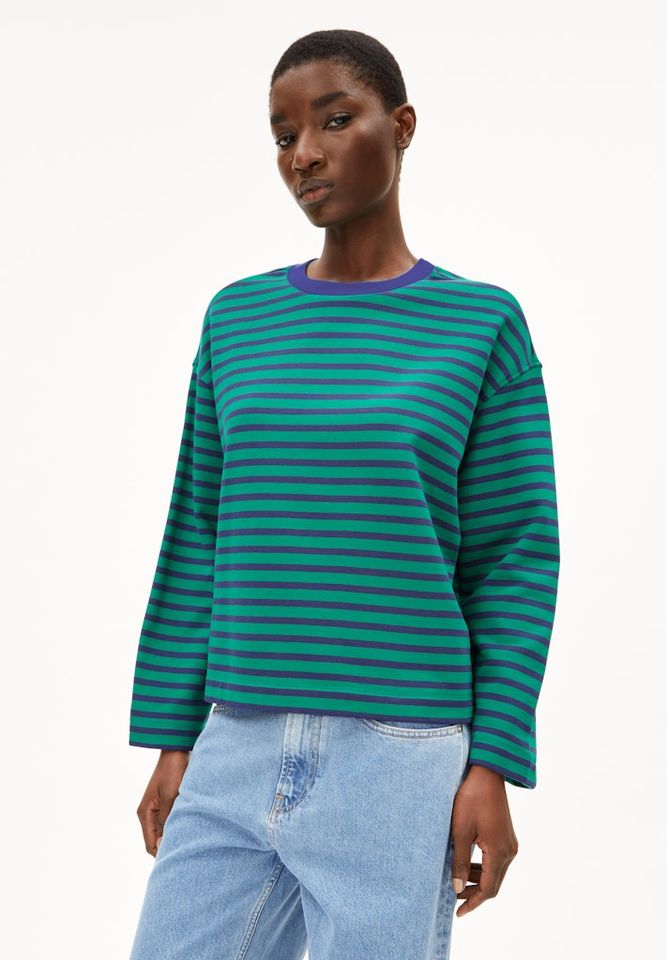 Sweatshirt Frankaa Maarlen Stripe emerald green-blue noon von Armedangels