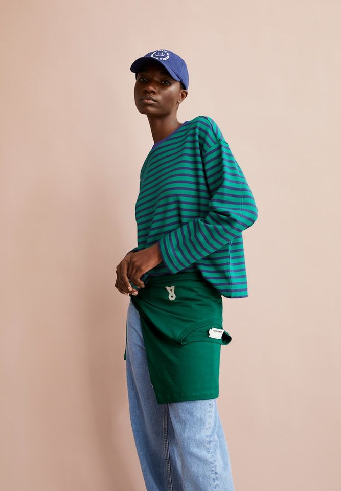 Sweatshirt Frankaa Maarlen Stripe emerald green-blue noon von Armedangels