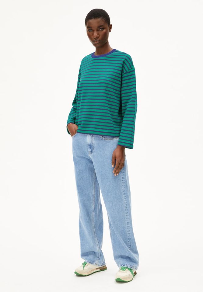 Sweatshirt Frankaa Maarlen Stripe emerald green-blue noon von Armedangels