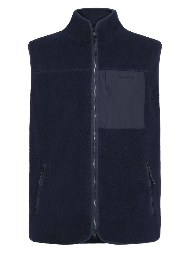 Fleece Weste Loose Fit Zip night sky von KnowledgeCotton Apparel