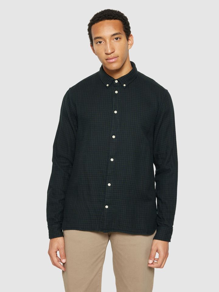 Hemd Checked green check von KnowledgeCotton Apparel