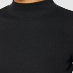 Longsleeve Rib High neck black jet von KnowledgeCotton Apparel