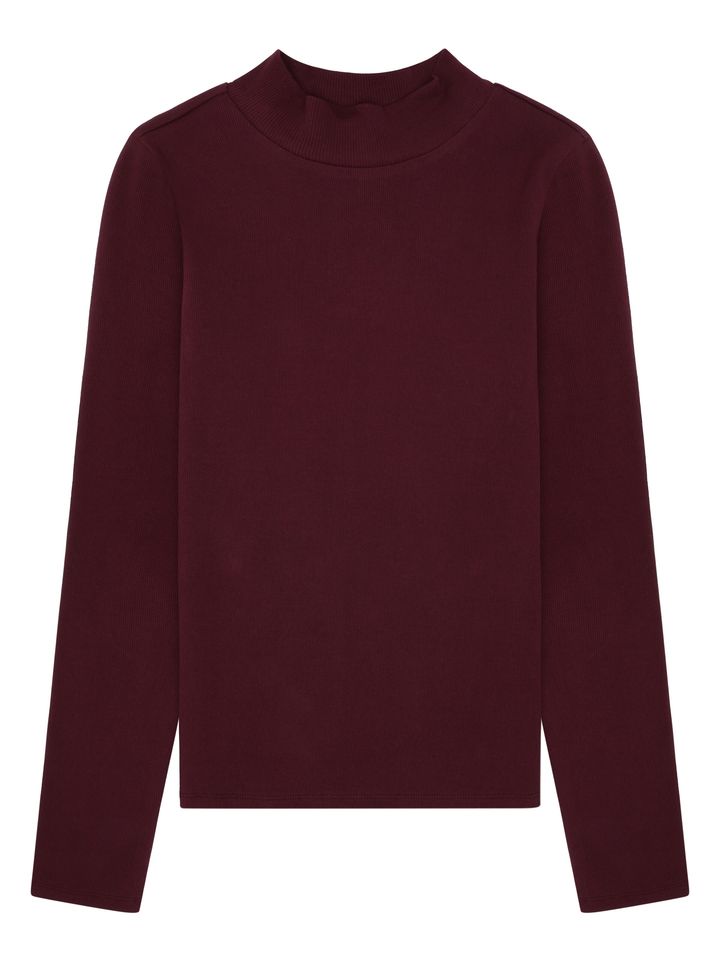Longsleeve Rib High neck fig von KnowledgeCotton Apparel