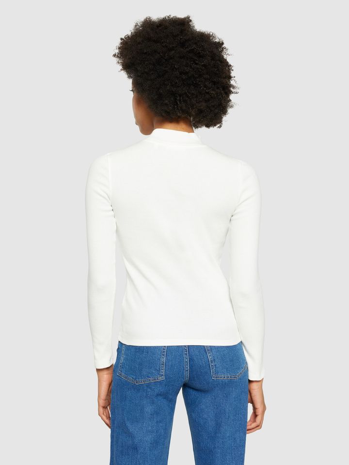 Longsleeve Rib High neck star white von KnowledgeCotton Apparel