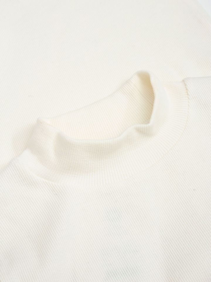 Longsleeve Rib High neck star white von KnowledgeCotton Apparel