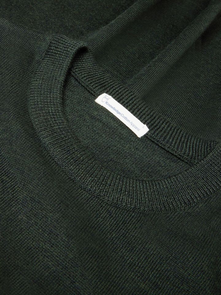 Strickpullover Merino Crew Neck forrest night von KnowledgeCotton Apparel