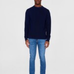 Strickpullover Merino Crew neck knit RWS total eclipse von KnowledgeCotton Apparel