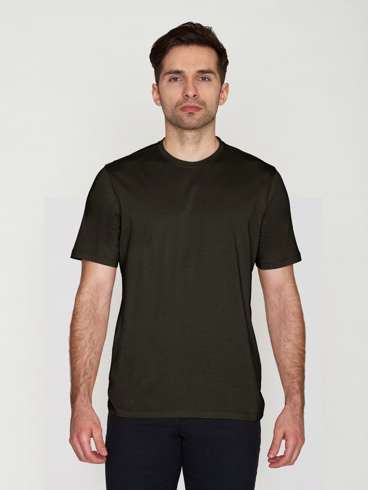 T-Shirt Agnar Basic green melange von KnowledgeCotton Apparel