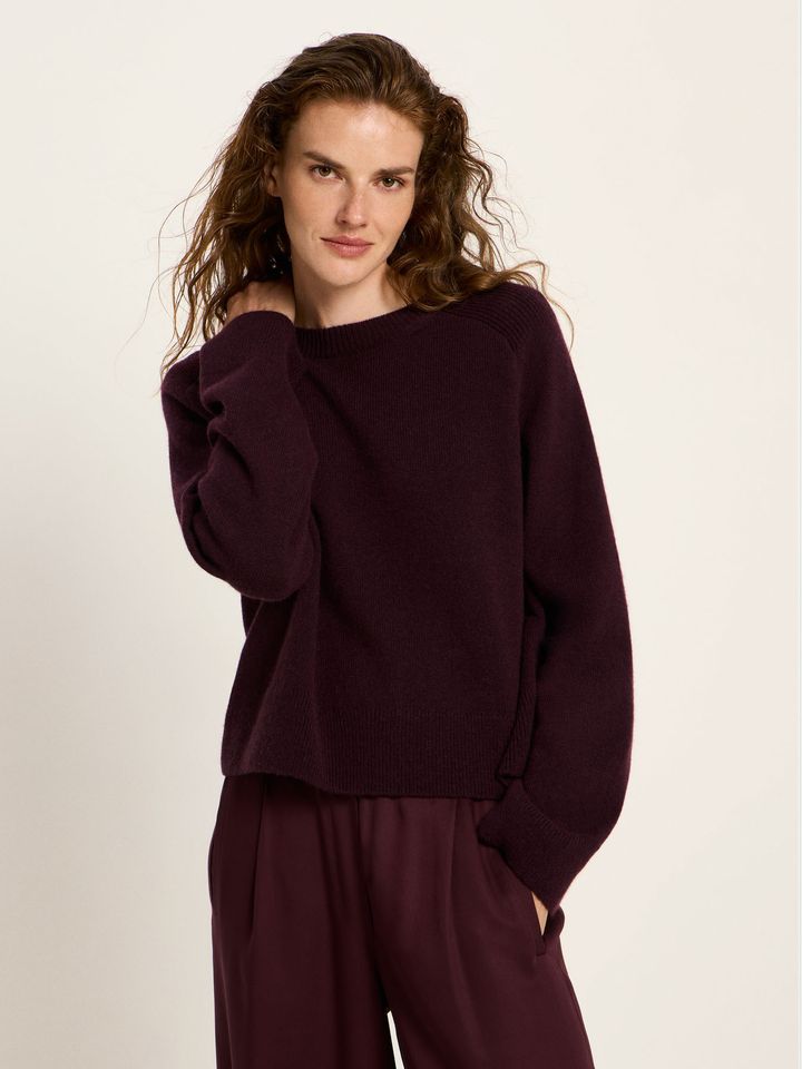 Pullover Cropped bordeaux von Lanius