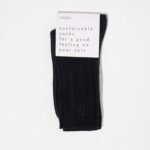 Socken Rippenstrick 25 black von Lanius
