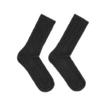 Socken Rippenstrick 25 black von Lanius