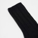 Socken Rippenstrick 25 black von Lanius