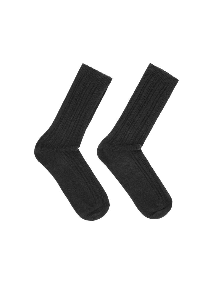 Socken Rippenstrick 25 black von Lanius