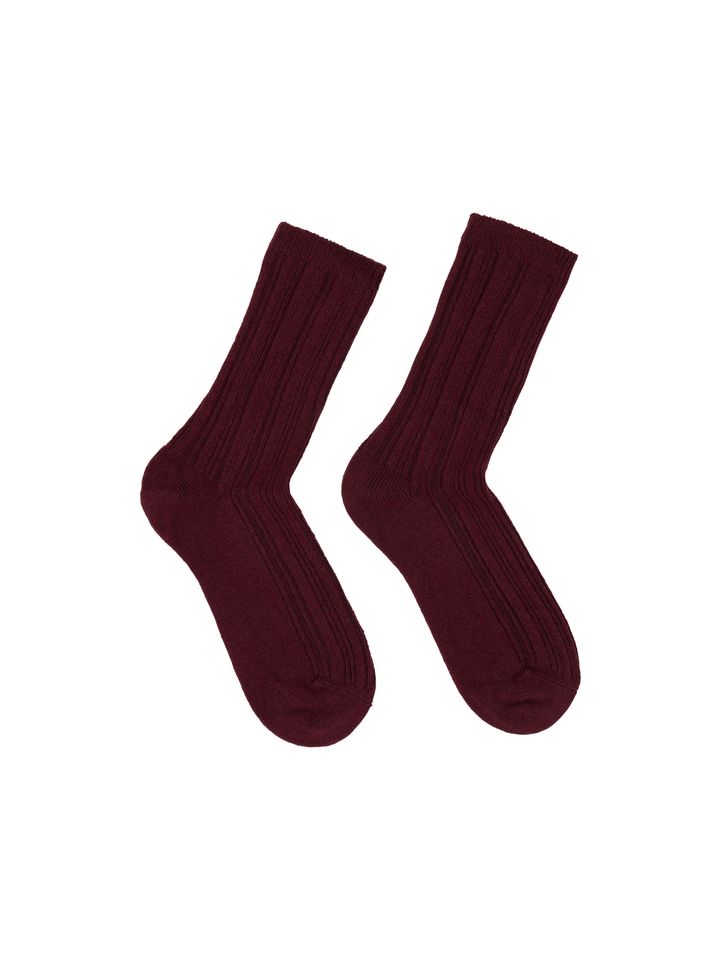 Socken Rippenstrick 25 bordeaux von Lanius