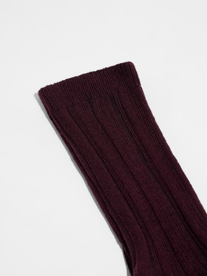 Socken Rippenstrick 25 bordeaux von Lanius