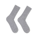 Socken Rippenstrick 25 grey melange von Lanius