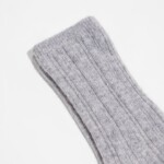 Socken Rippenstrick 25 grey melange von Lanius