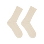 Socken Rippenstrick 25 off white von Lanius