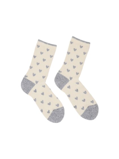 Socken mit Herzen off white von Lanius