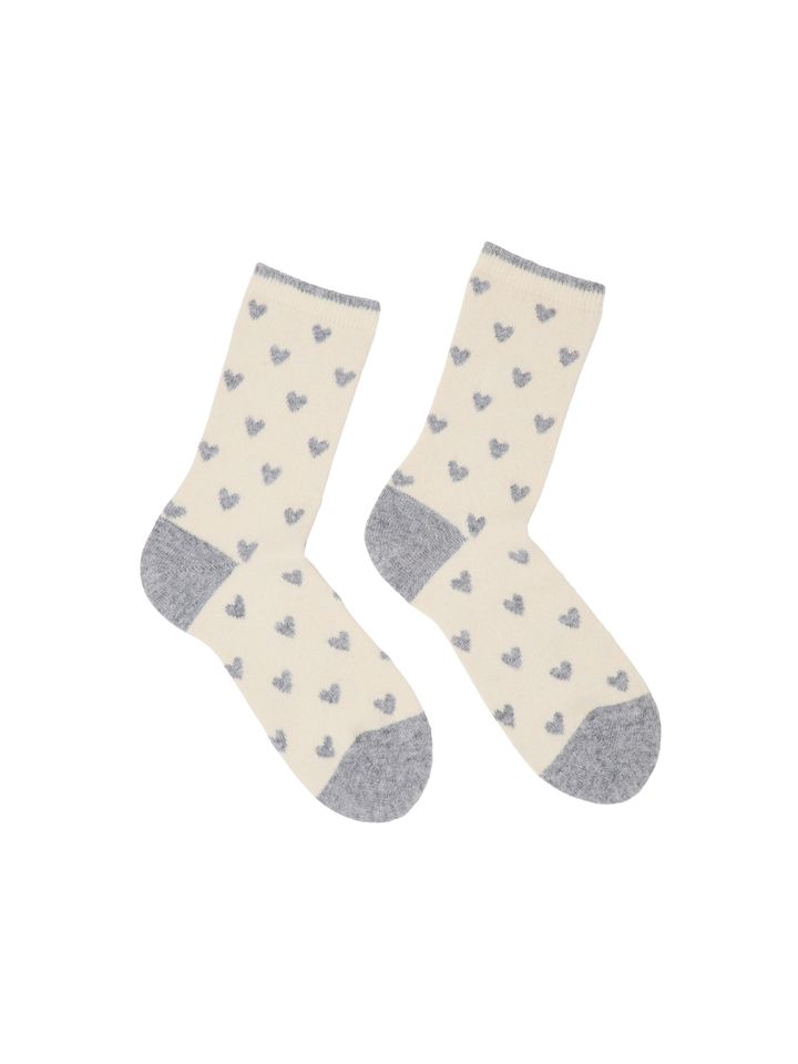Socken mit Herzen off white von Lanius