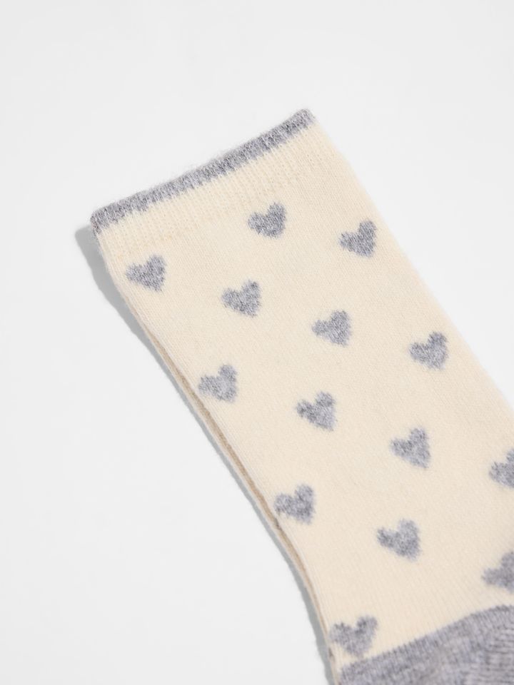 Socken mit Herzen off white von Lanius