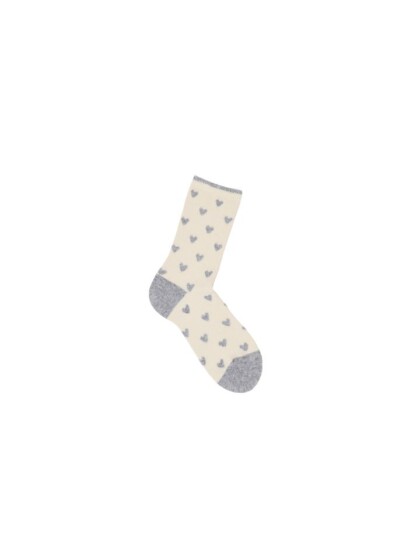 Socken mit Herzen off white von Lanius