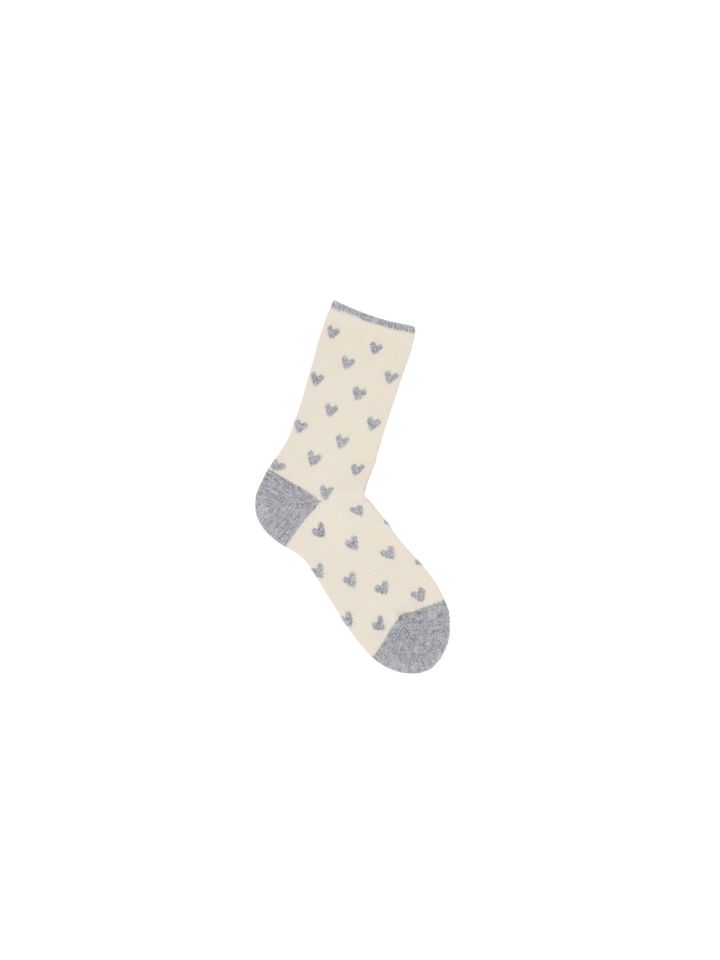 Socken mit Herzen off white von Lanius